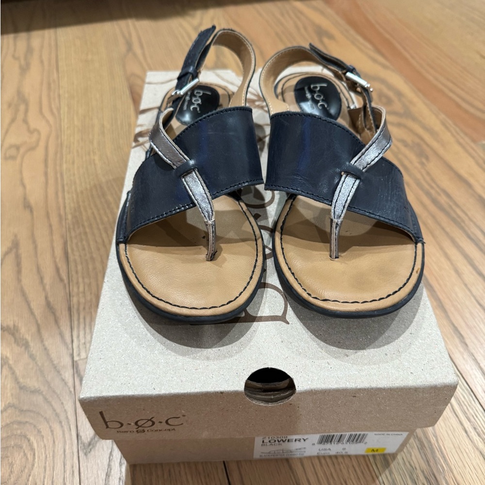 b.o.c. Women’s Black and Silver Sandals